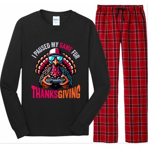 Gamer Thanksgiving Videogame Gaming Turkey Long Sleeve Pajama Set