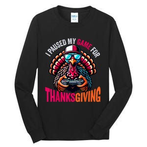 Gamer Thanksgiving Videogame Gaming Turkey Tall Long Sleeve T-Shirt