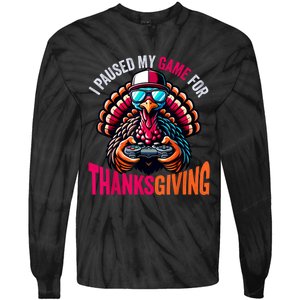 Gamer Thanksgiving Videogame Gaming Turkey Tie-Dye Long Sleeve Shirt