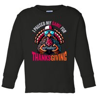 Gamer Thanksgiving Videogame Gaming Turkey Toddler Long Sleeve Shirt