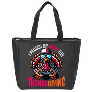 Gamer Thanksgiving Videogame Gaming Turkey Zip Tote Bag