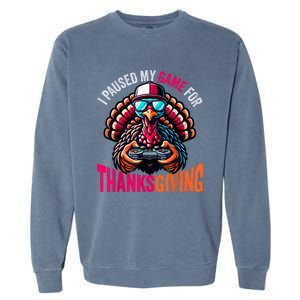 Gamer Thanksgiving Videogame Gaming Turkey Garment-Dyed Sweatshirt