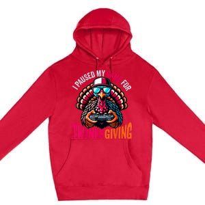 Gamer Thanksgiving Videogame Gaming Turkey Premium Pullover Hoodie