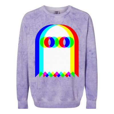 Ghost Trippy Vaporwave Halloween Techno Rave Edm Music Party Colorblast Crewneck Sweatshirt