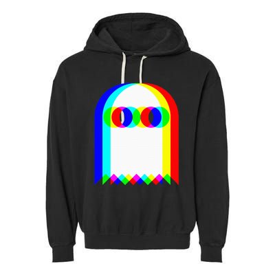 Ghost Trippy Vaporwave Halloween Techno Rave Edm Music Party Garment-Dyed Fleece Hoodie