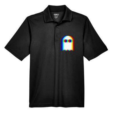 Ghost Trippy Vaporwave Halloween Techno Rave Edm Music Party Men's Origin Performance Pique Polo