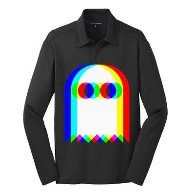 Ghost Trippy Vaporwave Halloween Techno Rave Edm Music Party Silk Touch Performance Long Sleeve Polo