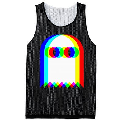 Ghost Trippy Vaporwave Halloween Techno Rave Edm Music Party Mesh Reversible Basketball Jersey Tank