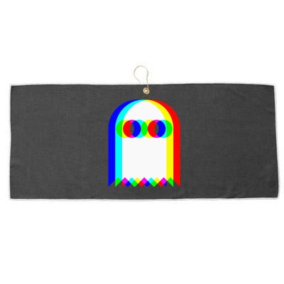 Ghost Trippy Vaporwave Halloween Techno Rave Edm Music Party Large Microfiber Waffle Golf Towel