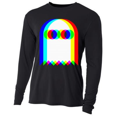 Ghost Trippy Vaporwave Halloween Techno Rave Edm Music Party Cooling Performance Long Sleeve Crew