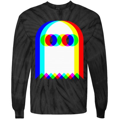 Ghost Trippy Vaporwave Halloween Techno Rave Edm Music Party Tie-Dye Long Sleeve Shirt