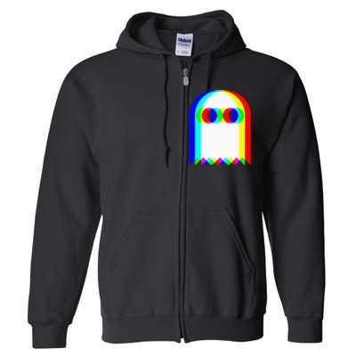 Ghost Trippy Vaporwave Halloween Techno Rave Edm Music Party Full Zip Hoodie