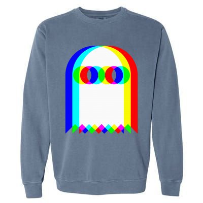 Ghost Trippy Vaporwave Halloween Techno Rave Edm Music Party Garment-Dyed Sweatshirt