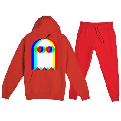 Ghost Trippy Vaporwave Halloween Techno Rave Edm Music Party Premium Hooded Sweatsuit Set