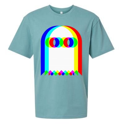 Ghost Trippy Vaporwave Halloween Techno Rave Edm Music Party Sueded Cloud Jersey T-Shirt