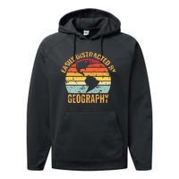 Geography Teacher Vintage Geographer Performance Fleece Hoodie