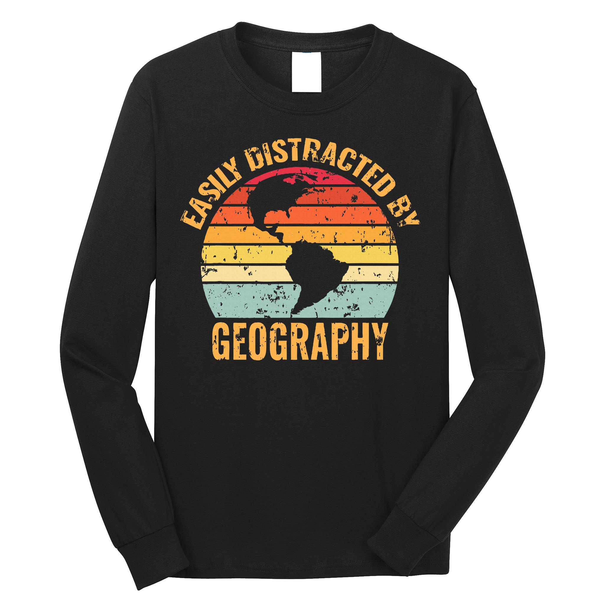 Geography Teacher Vintage Geographer Long Sleeve Shirt