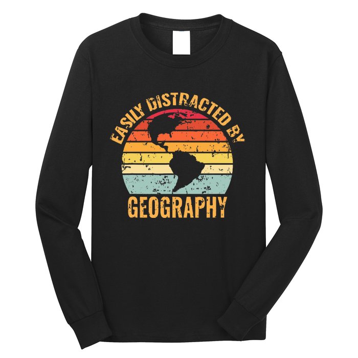 Geography Teacher Vintage Geographer Long Sleeve Shirt