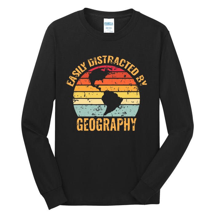 Geography Teacher Vintage Geographer Tall Long Sleeve T-Shirt