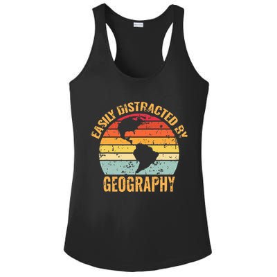 Geography Teacher Vintage Geographer Ladies PosiCharge Competitor Racerback Tank