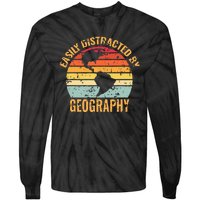 Geography Teacher Vintage Geographer Tie-Dye Long Sleeve Shirt