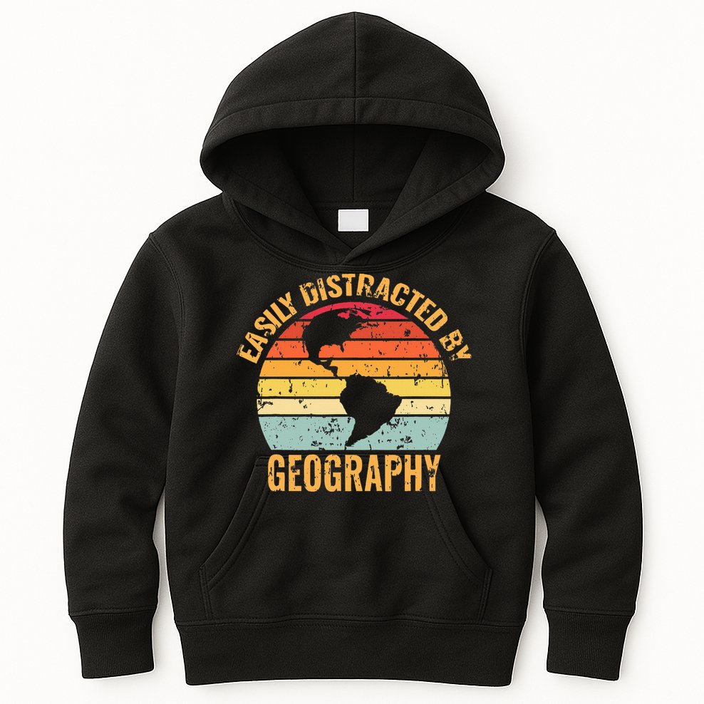 Geography Teacher Vintage Geographer Kids Hoodie