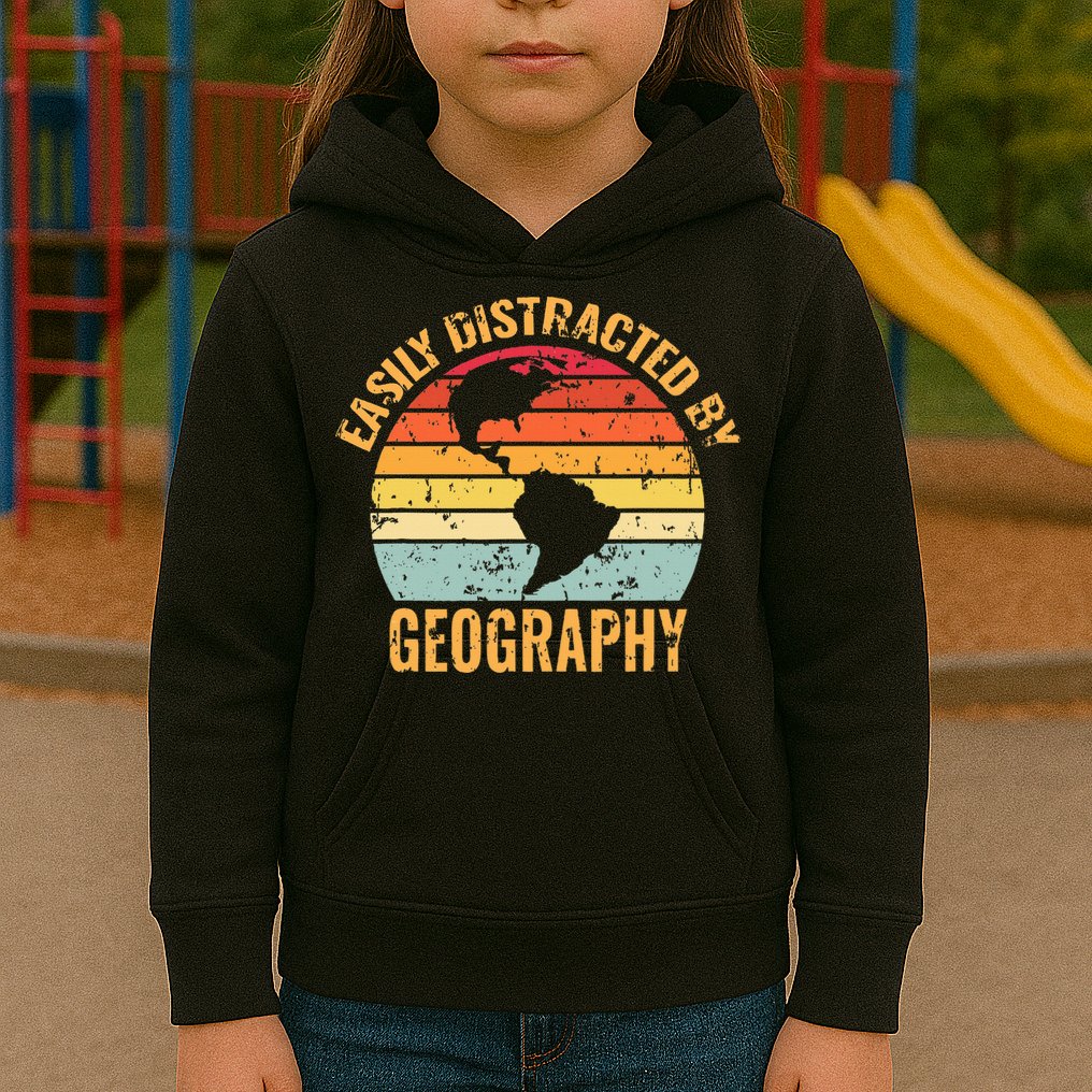 Geography Teacher Vintage Geographer Kids Hoodie