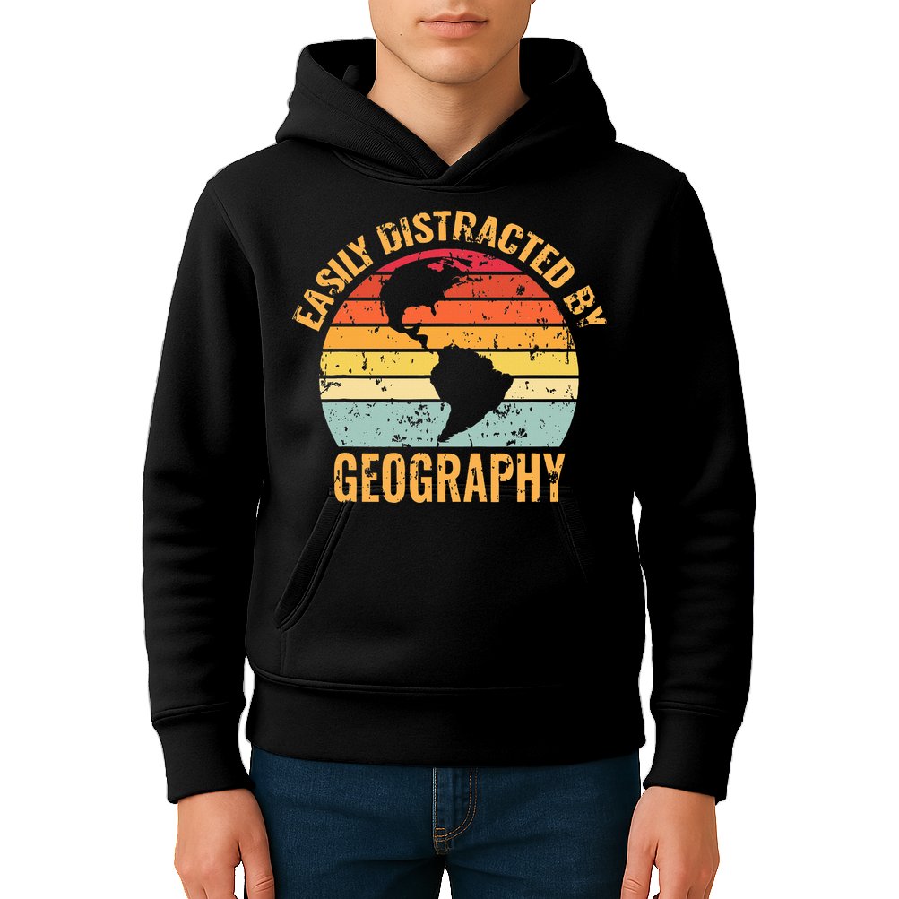 Geography Teacher Vintage Geographer Kids Hoodie