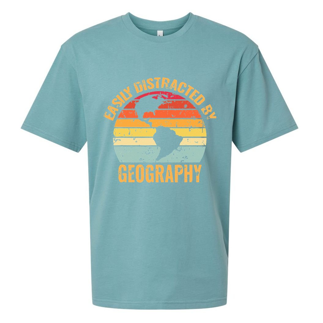 Geography Teacher Vintage Geographer Sueded Cloud Jersey T-Shirt