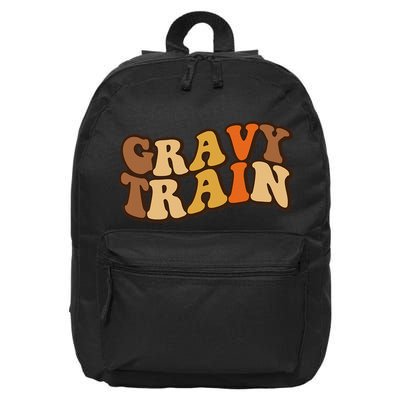 Gravy Train Vintage Thanksgiving Turkey Funny Love Gravy 16 in Basic Backpack