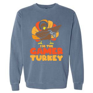 Gamer Turkey Video Games Gaming Thanksgiving Cool Gift Garment-Dyed Sweatshirt