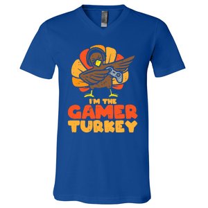 Gamer Turkey Video Games Gaming Thanksgiving Cool Gift V-Neck T-Shirt