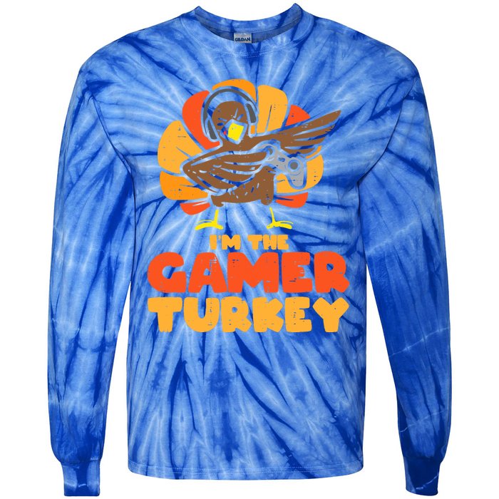 Gamer Turkey Video Games Gaming Thanksgiving Cool Gift Tie-Dye Long Sleeve Shirt