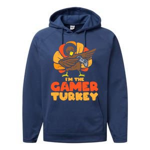 Gamer Turkey Video Games Gaming Thanksgiving Cool Gift Performance Fleece Hoodie