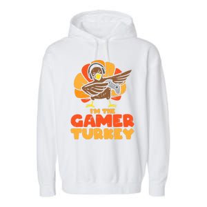 Gamer Turkey Video Games Gaming Thanksgiving Cool Gift Garment-Dyed Fleece Hoodie