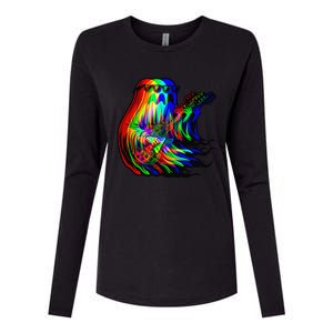 Ghost Trippy Vaporwave Electric Guitar Halloween Rock Music Womens Cotton Relaxed Long Sleeve T-Shirt