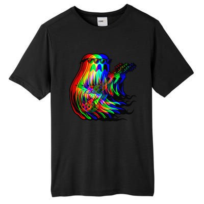 Ghost Trippy Vaporwave Electric Guitar Halloween Rock Music Tall Fusion ChromaSoft Performance T-Shirt