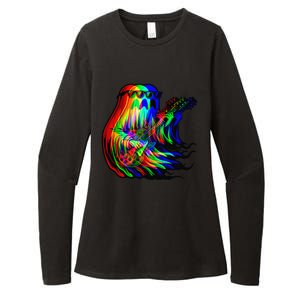 Ghost Trippy Vaporwave Electric Guitar Halloween Rock Music Womens CVC Long Sleeve Shirt