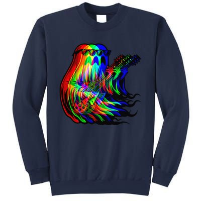 Ghost Trippy Vaporwave Electric Guitar Halloween Rock Music Sweatshirt