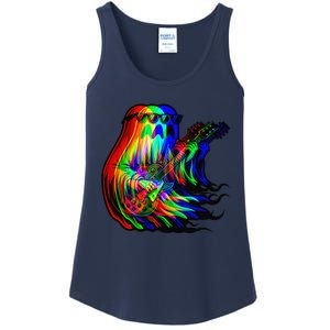 Ghost Trippy Vaporwave Electric Guitar Halloween Rock Music Ladies Essential Tank