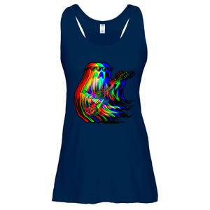 Ghost Trippy Vaporwave Electric Guitar Halloween Rock Music Ladies Essential Flowy Tank