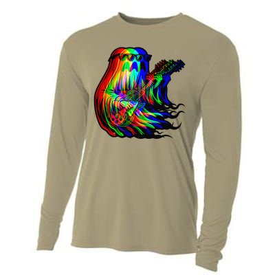 Ghost Trippy Vaporwave Electric Guitar Halloween Rock Music Cooling Performance Long Sleeve Crew