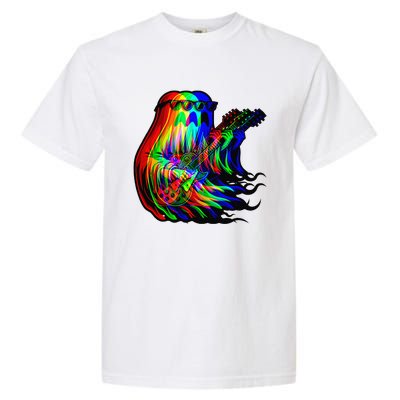 Ghost Trippy Vaporwave Electric Guitar Halloween Rock Music Garment-Dyed Heavyweight T-Shirt