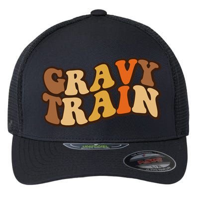 Gravy Train Vintage Thanksgiving Turkey Funny Love Gravy Flexfit Unipanel Trucker Cap