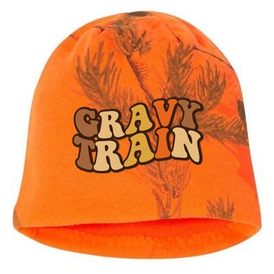 Gravy Train Vintage Thanksgiving Turkey Funny Love Gravy Kati - Camo Knit Beanie