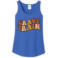 Gravy Train Vintage Thanksgiving Turkey Funny Love Gravy Ladies Essential Tank