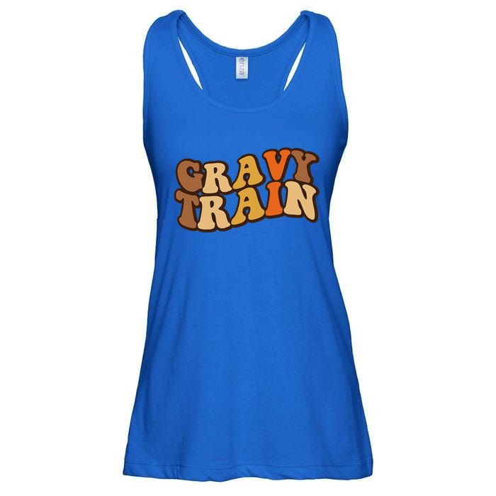 Gravy Train Vintage Thanksgiving Turkey Funny Love Gravy Ladies Essential Flowy Tank