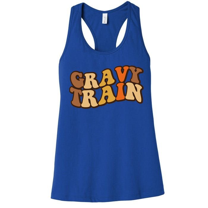 Gravy Train Vintage Thanksgiving Turkey Funny Love Gravy Women's Racerback Tank