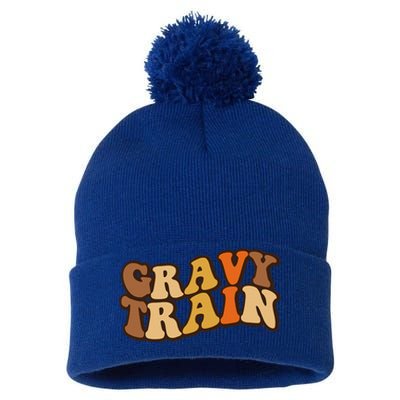 Gravy Train Vintage Thanksgiving Turkey Funny Love Gravy Pom Pom 12in Knit Beanie