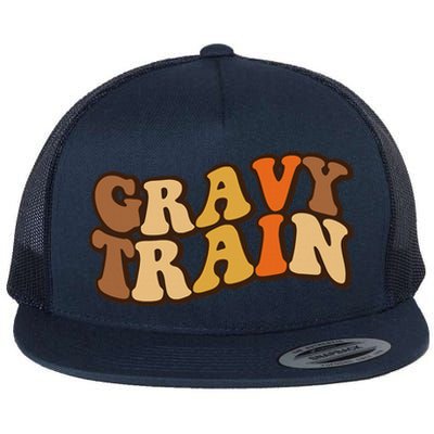 Gravy Train Vintage Thanksgiving Turkey Funny Love Gravy Flat Bill Trucker Hat